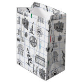 科学化学科学者パターン ミディアムペーパーバッグ (裏面アングル)