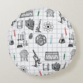 科学化学科学者パターン ラウンドクッション (裏面)