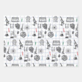 科学化学科学者パターン ラッピングペーパーシート (正面)