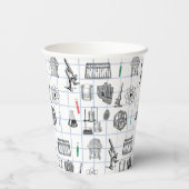 科学化学科学者パターン 紙コップ (裏面)