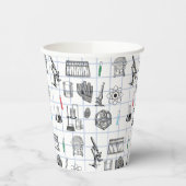 科学化学科学者パターン 紙コップ (左)