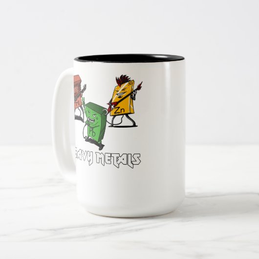 科学化学重金属のおたくのギーク ツートーンマグカップ (正面左)