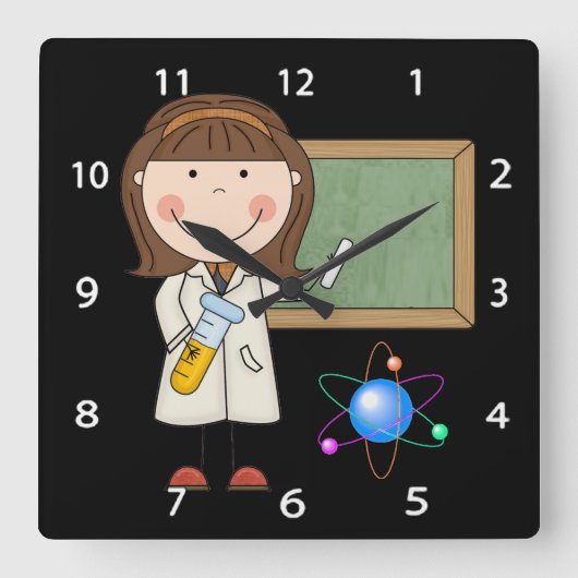 科学壁時計 スクエア壁時計 (正面)