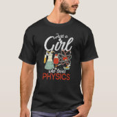 科学女子女性物理学者おたく量子物理学 Tシャツ (正面)