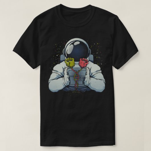 科学宇宙飛行士Tobe FonsecaによるDNAバラ Tシャツ (デザイン正面)