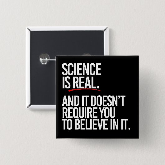 科学実在は要らない信じ 缶バッジ (正面&裏面)