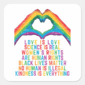 科学実在は- Black Lives Matter スクエアシール (正面)