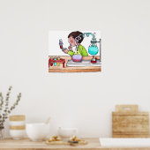 科学実験をする少年 ポスター (キッチン)