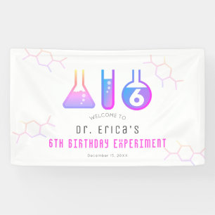 科学実験ネオンピンクガール誕生日歓迎 横断幕