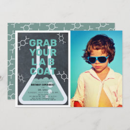 科学実験フラスクボード写真誕生日 招待状
