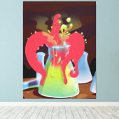 科学実験フラスクモンスター キャンバスプリント (インサイチュ (ウッドフロア))