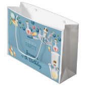 科学実験室と実験の誕生日パーティー ラージペーパーバッグ (正面アングル)