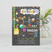 科学実験誕生日パーティーへの招待 招待状 (スタンド正面)