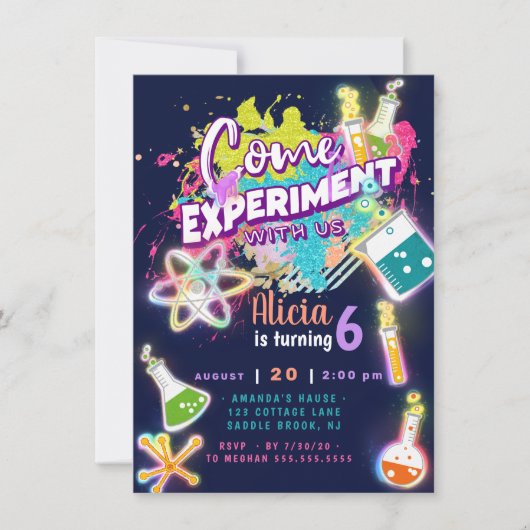 科学実験 招待状 (正面)