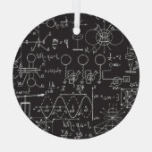 科学式:Chalkboard計算Patte ガラスオーナメント (裏面)