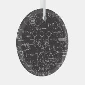 科学式:Chalkboard計算Patte ガラスオーナメント (正面右)