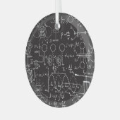 科学式:Chalkboard計算Patte ガラスオーナメント (正面左)