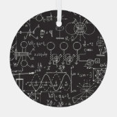 科学式:Chalkboard計算Patte ガラスオーナメント (裏面)