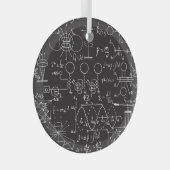 科学式:Chalkboard計算Patte ガラスオーナメント (正面右)