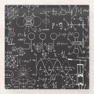 科学式:Chalkboard計算Patte ガラスコースター