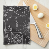 科学式：Chalkboard計算Patte キッチンタオル (四つ折り)