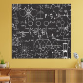 科学式:Chalkboard計算Patte キャンバスプリント (インサイチュ (リビング))