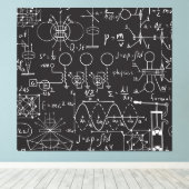 科学式:Chalkboard計算Patte キャンバスプリント (インサイチュ (ウッドフロア))