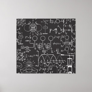 科学式:Chalkboard計算Patte キャンバスプリント