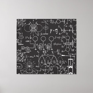 科学式:Chalkboard計算Patte キャンバスプリント