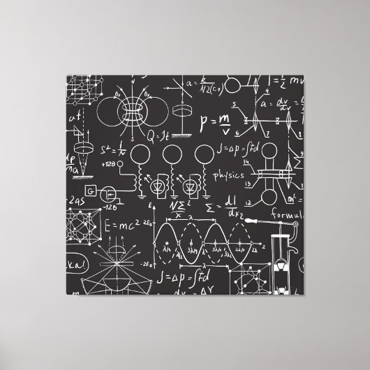 科学式:Chalkboard計算Patte キャンバスプリント (正面)