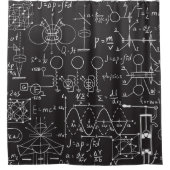 科学式:Chalkboard計算Patte シャワーカーテン (正面)