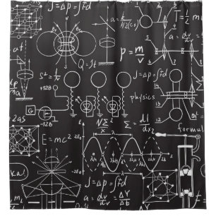 科学式:Chalkboard計算Patte シャワーカーテン