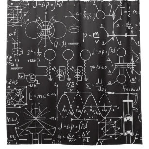 科学式：Chalkboard計算Patte シャワーカーテン
