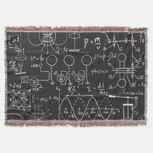 科学式:Chalkboard計算Patte スローブランケット (正面)