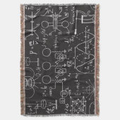 科学式：Chalkboard計算Patte スローブランケット (正面縦)