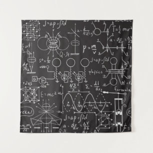 科学式：Chalkboard計算Patte タペストリー