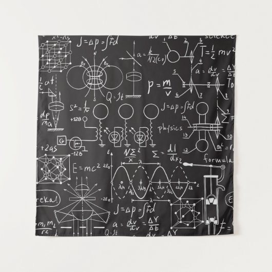 科学式:Chalkboard計算Patte タペストリー (正面)
