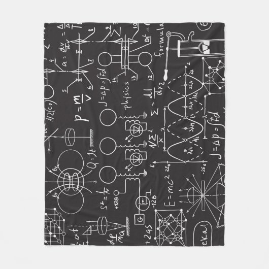 科学式:Chalkboard計算Patte フリースブランケット (正面)
