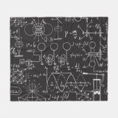 科学式:Chalkboard計算Patte フリースブランケット (正面(横))