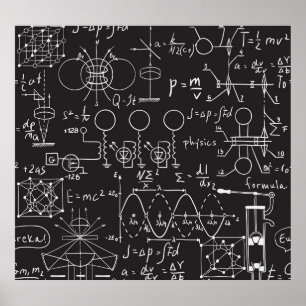 科学式:Chalkboard計算Patte ポスター