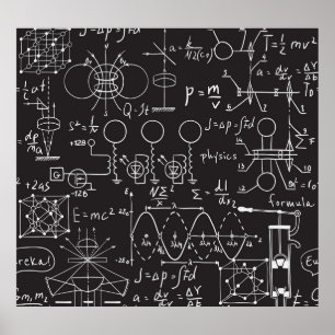 科学式：Chalkboard計算Patte ポスター