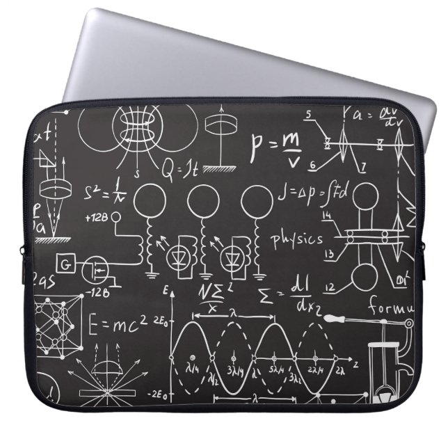 科学式：Chalkboard計算Patte ラップトップスリーブ (正面)