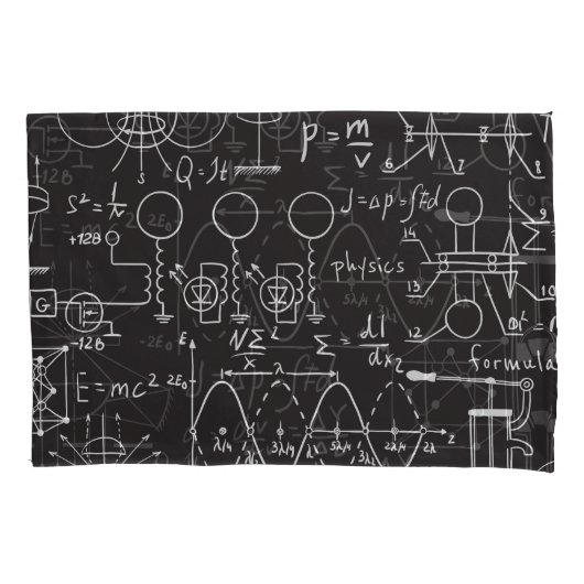 科学式:Chalkboard計算Patte 枕カバー (正面)