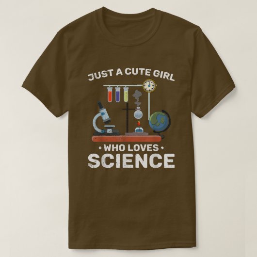 科学愛好者女性科学者化学研究所 Tシャツ (デザイン正面)