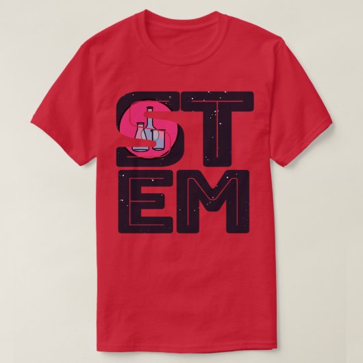 科学技術エンジニアリング数学STEMタイポグラフ Tシャツ (デザイン正面)