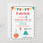 科学招待状化学誕生会 招待状 (正面)