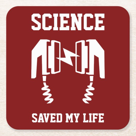 科学救の人生 スクエアペーパーコースター (正面)