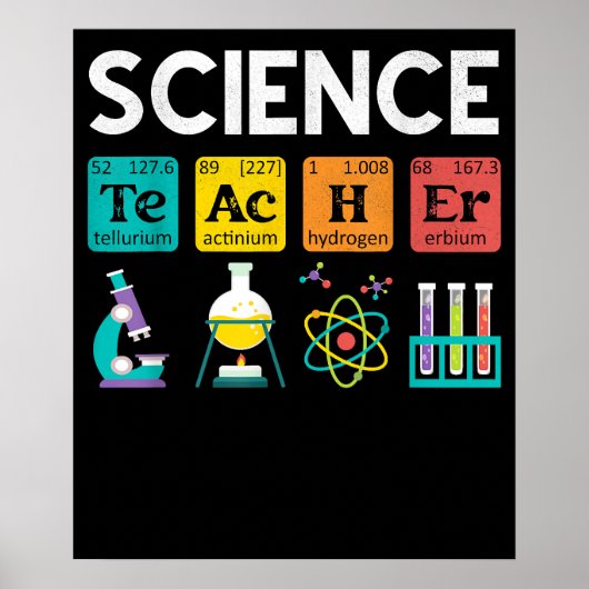 科学教師 化学 生物学 物理学 生徒 ポスター (正面)