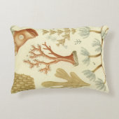 科学教科書生物学ヴィンテージサンゴ動物 アクセントクッション (正面)