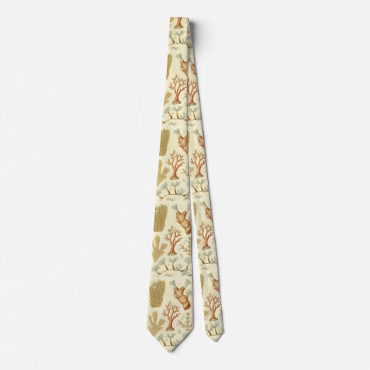 科学教科書生物学ヴィンテージサンゴ動物 ネクタイ (正面)